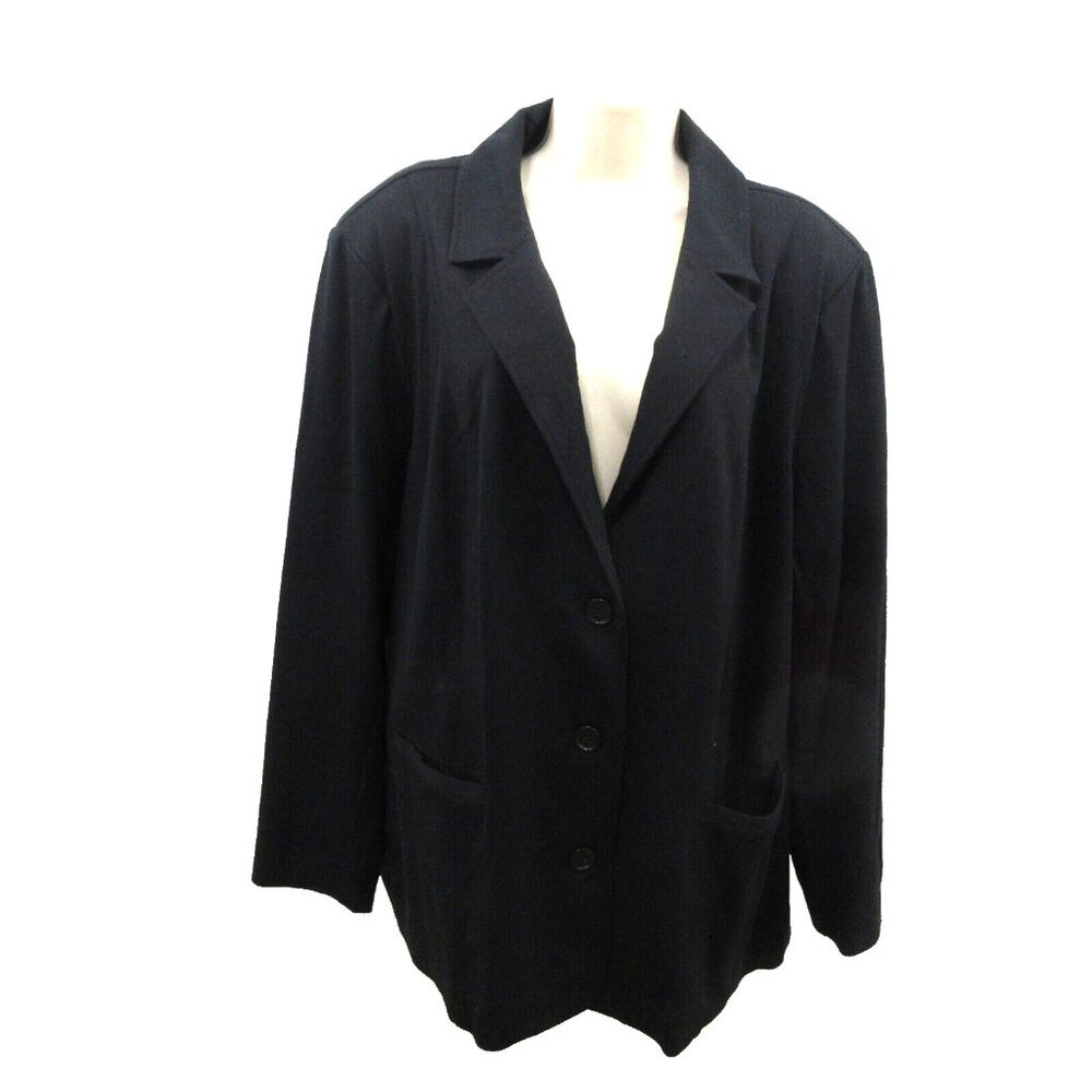 Ellos Womens Black Blazer Size 26 Pockets 3 Button Front Business Workwear NWOT